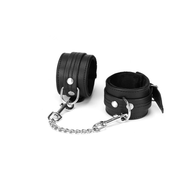 LIEBE SEELE Black Bond: Leather Handcuffs with Soft Lining